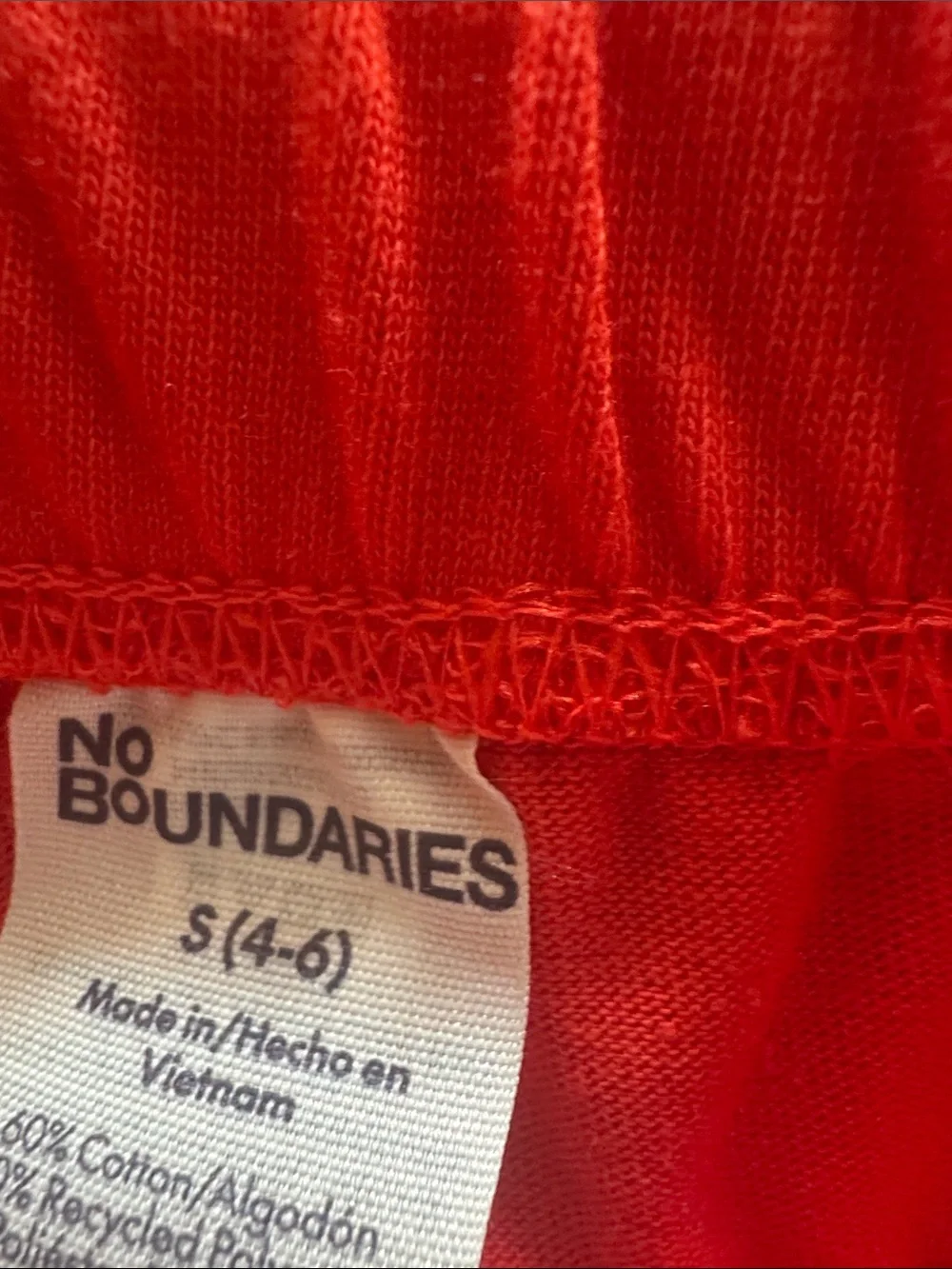No Boundaries Red Athletic Shorts with White Piping - Picture 2 of 4